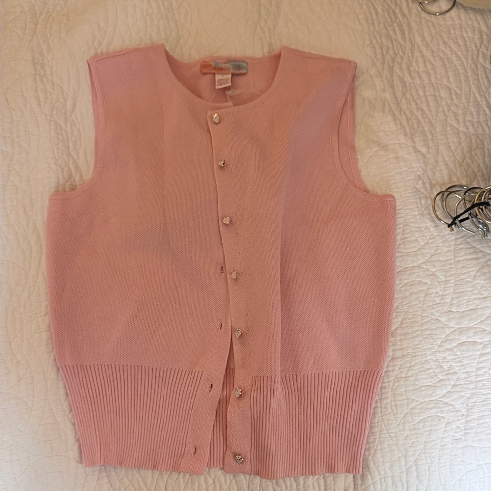 Stylish Pink Cardigan with Heart Buttons